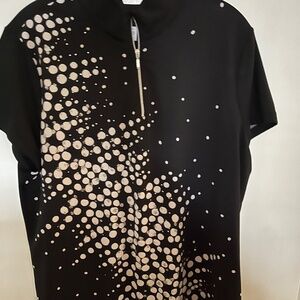 Women's golf shirt, Chico's  size 3, black and white